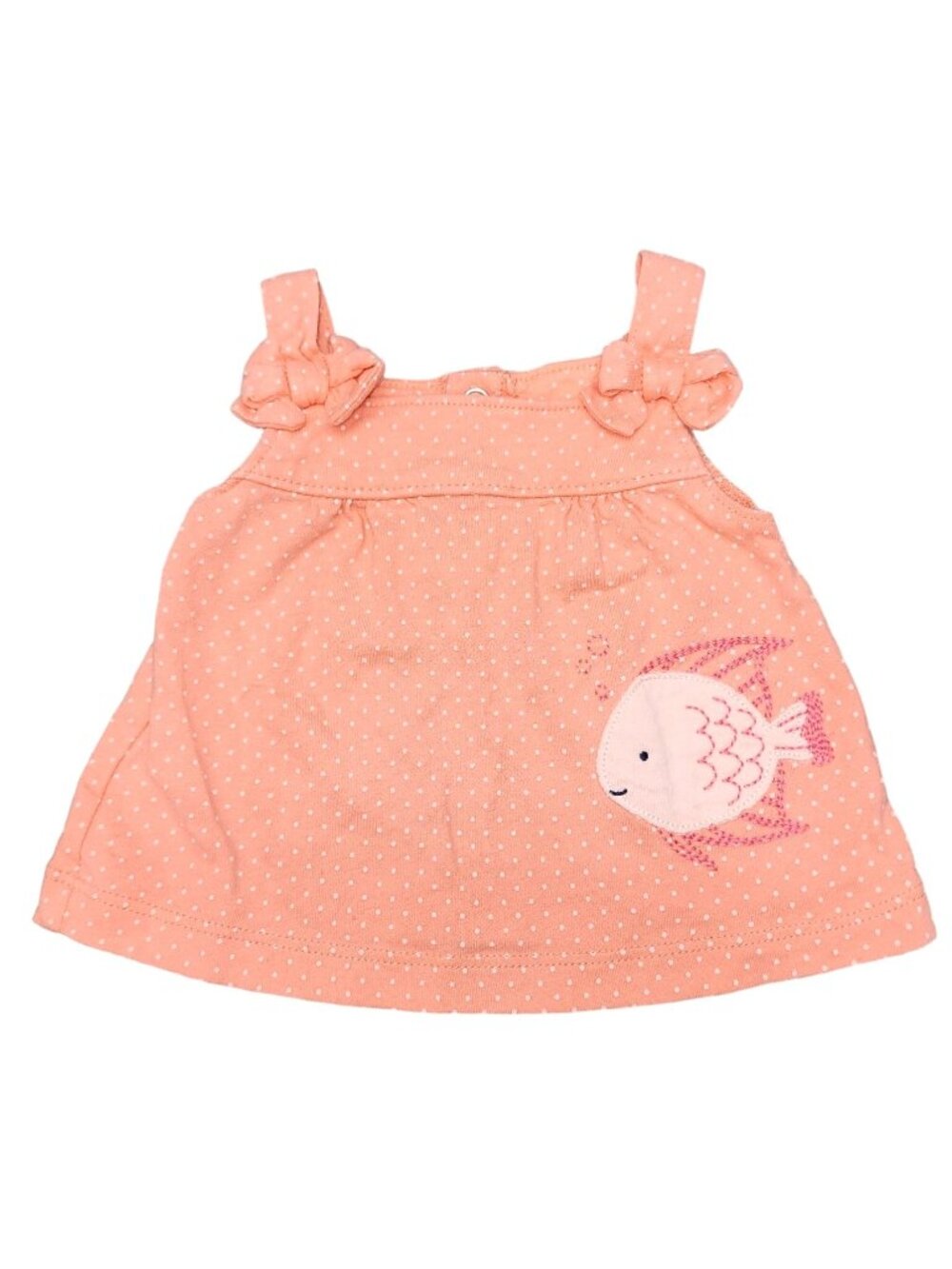 Baby Girls Child of Mine by Carter's Fish Tank Top Polka Dot Fishy Newborn Cotto